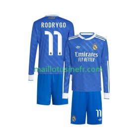 Maillot de Foot Real Madrid Rodrygo 11 Troisième 2025-26 Manches Longues - Enfant